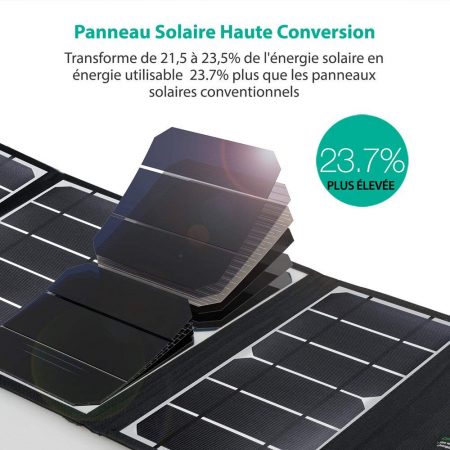Chargeur solaire pliable RAVPower 24W plus puissant que d'autres panneaux solaires