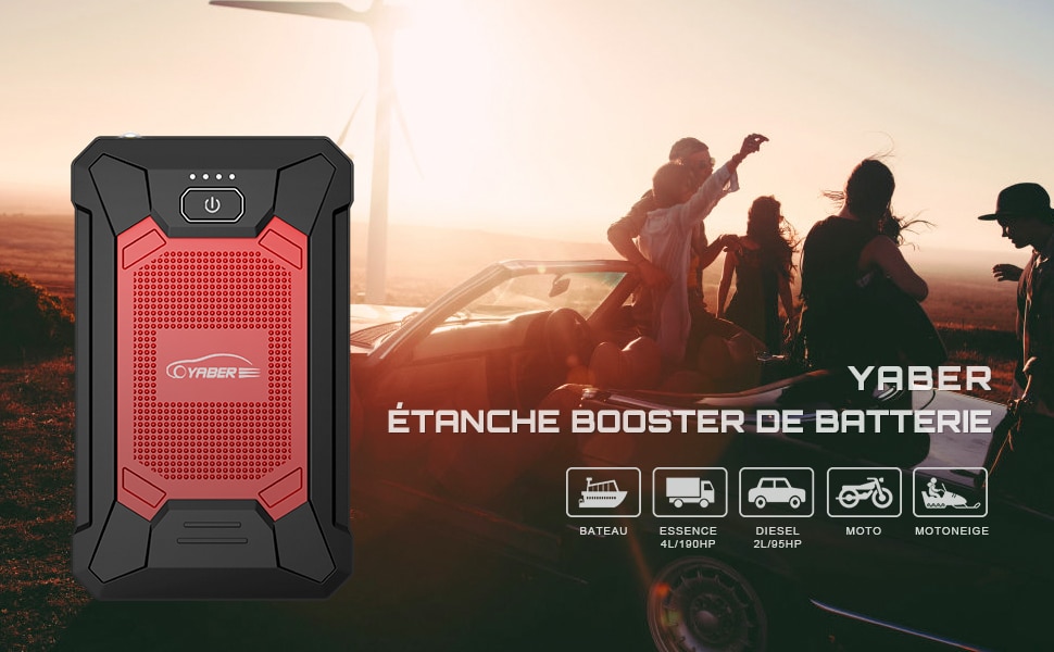 Booster de batterie étanche et compatible pour tous les véhicules