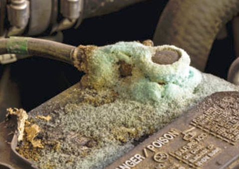 Sulfatation importante d'une batterie