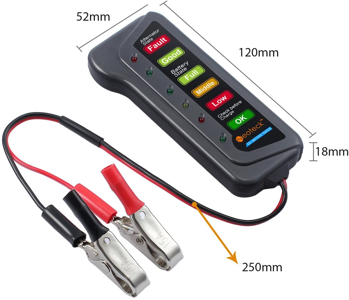 Testeur de charge de batterie 12V NeoTeck ultra compact et léger
