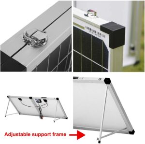 Kit solar Dokio con controlador de carga: un panel plegable, transportable y basculante
