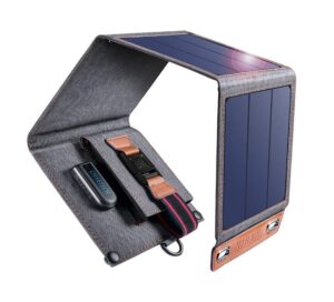 Fiche produit du chargeur solaire Choetech 14W, pliable, design, performant et à petit prix