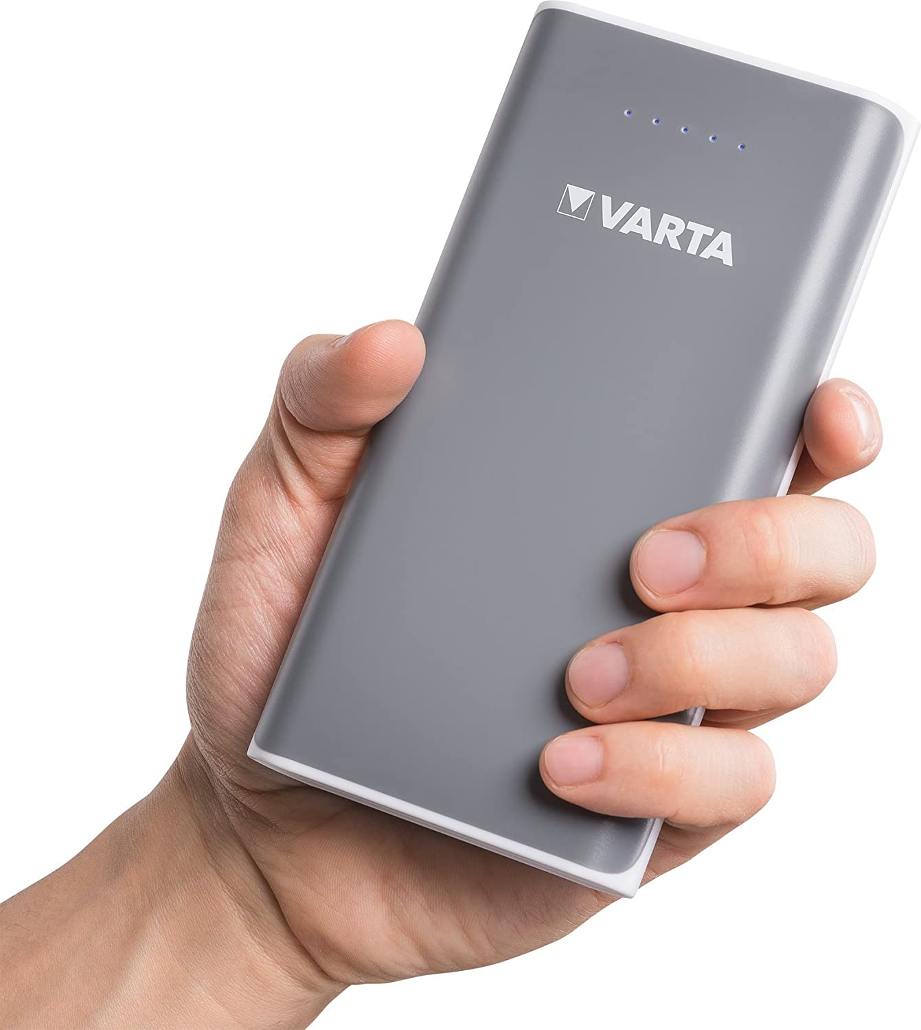 La batterie externe Powerbank Varta 16000 fait la taille d'un smartphone