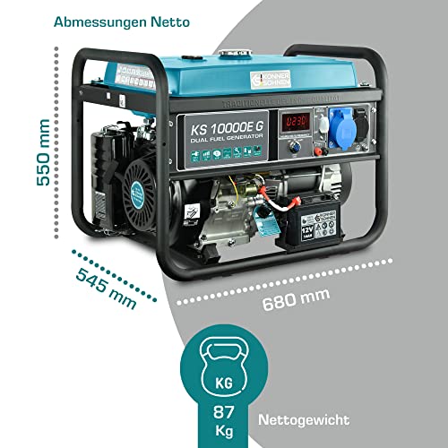 Dimensions et poids du groupe électrogène KS 10000E G