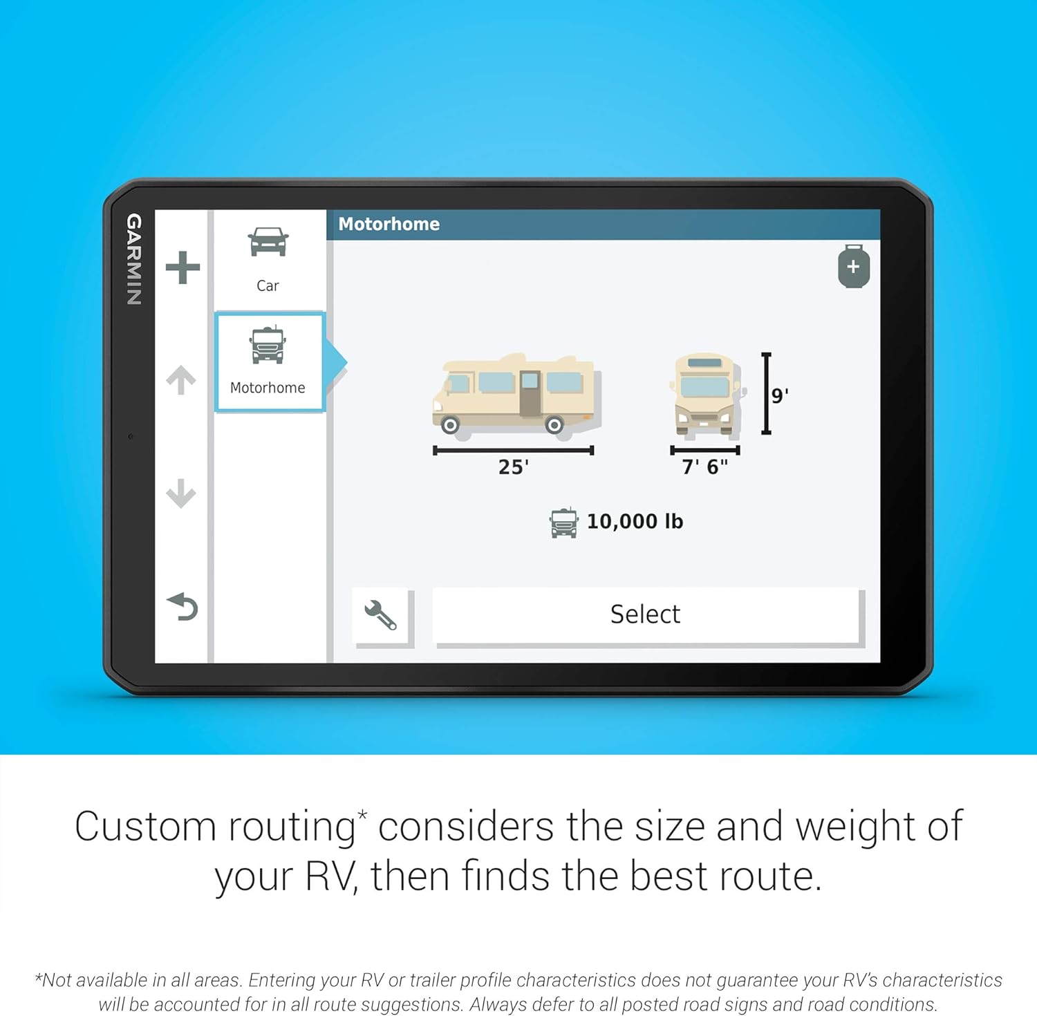 Option de routage personnalisé sur Garmin Camper 890 MT-D
