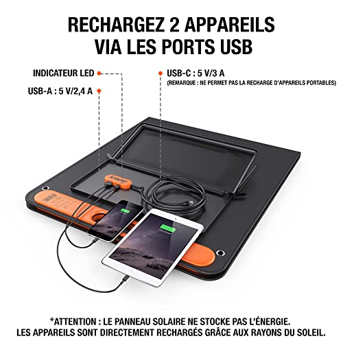 Panneau Solaire Pliable 80W – Pour Station Ecoflow, Jackery, Camping, IP65, Neuf
