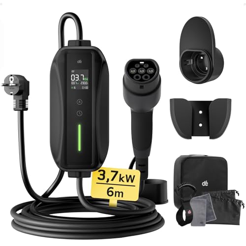 Chargeur portable voiture électrique 3,7kW avec écran LCD câble 6m et accessoires