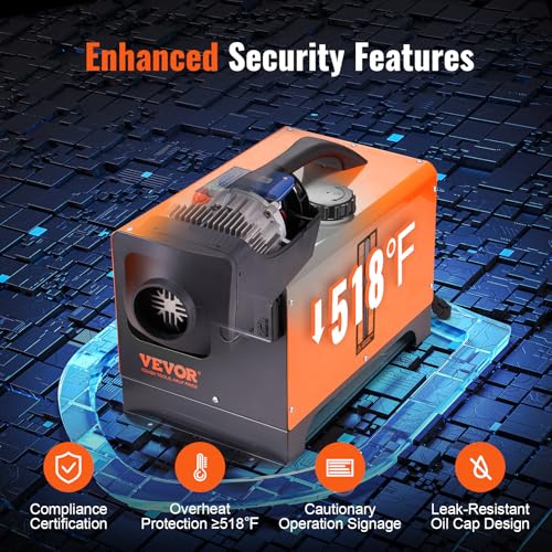 Chauffage VEVOR sécurité renforcée protection surchauffe 151°F certification conformité bouchon anti-fuite