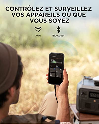 Contrôle à distance station EcoFlow River 2 Max via application mobile WiFi et Bluetooth