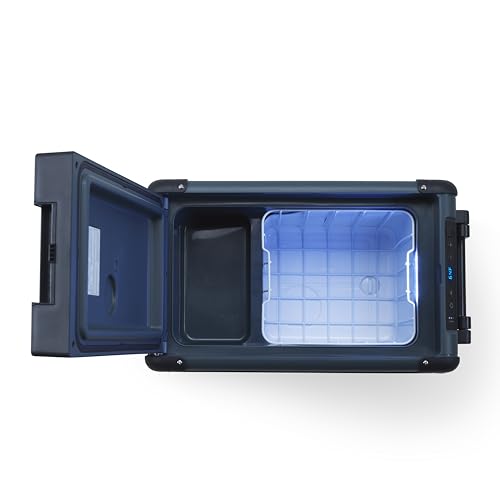 Vue intérieure glacière Dometic CFX2 avec panier amovible et compartiment réfrigération