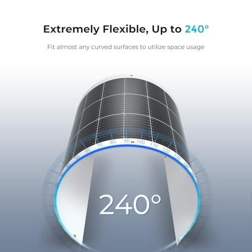 Démonstration flexibilité maximale 240 degrés panneau solaire souple Renogy pour surfaces courbes