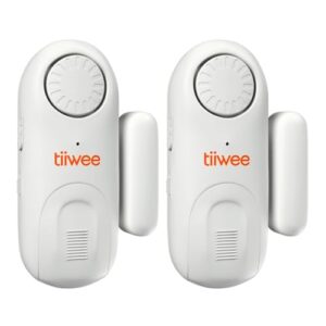 Lot de 2 alarmes tiiwee pour porte et fenêtre avec capteur magnétique blanc
