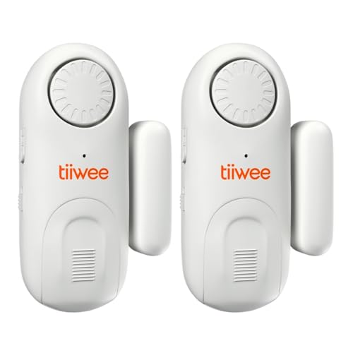 Lot de 2 alarmes tiiwee pour porte et fenêtre avec capteur magnétique blanc