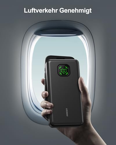 Batterie externe ANSODY 25000mAh tenue main hublot avion certification transport aérien