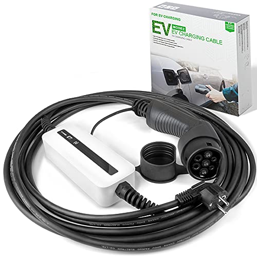Câble de recharge Morec Type 2 6 mètres avec boîtier de contrôle blanc et connecteurs