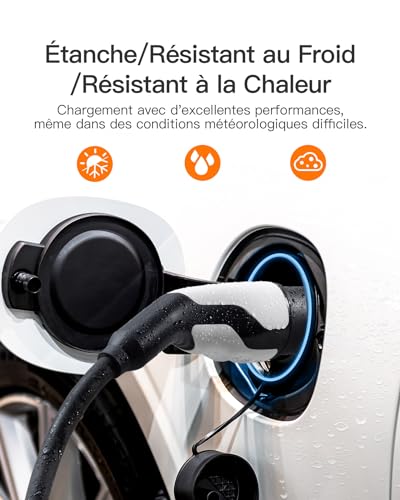 Câble de recharge étanche résistant aux intempéries chaleur froid protection IP55
