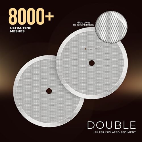 Double système filtration 8000+ mailles ultra-fines cafetière KICHLY avec zoom micropores filtrage optimal