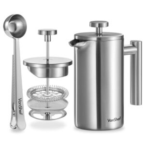 Cafetière à piston VonShef 350ml double paroi inox - vue 1
