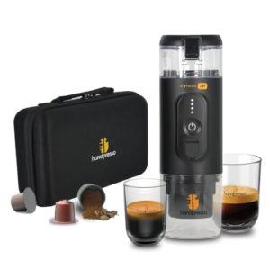 Machine à café portable Handpresso E-presso+ avec sa valise de transport et accessoires