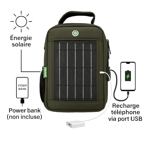 Schéma de fonctionnement charge solaire vers powerbank et smartphone via port USB