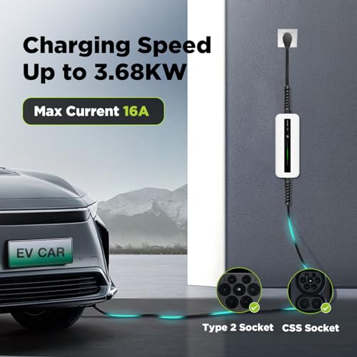 Spécifications techniques chargeur Morec 3,6kW 16A compatible Type 2 et CSS pour voiture électrique