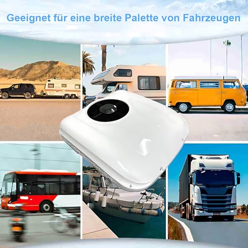 Climatiseur compatible camping-cars caravanes fourgons bus bateaux avec différents véhicules de loisirs illustrés