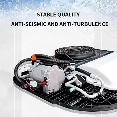 Vue interne du climatiseur montrant compresseur et système anti-vibration