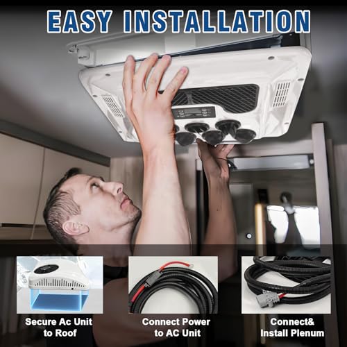 Installation simple en 3 étapes du climatiseur de toit pour camping-car avec connexions