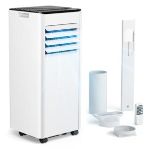 Climatiseur portable EUHOMY 7000 BTU blanc avec kit d'installation fenêtre et télécommande