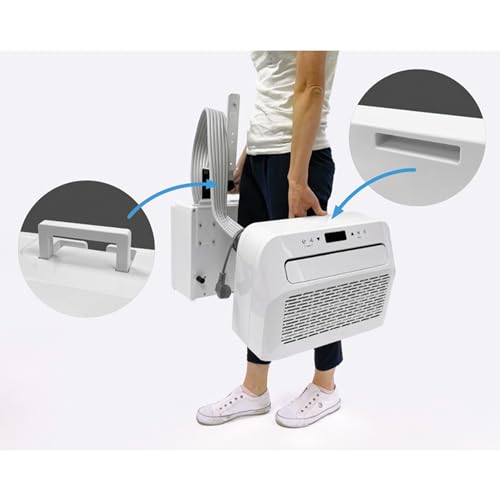 Démonstration portabilité climatiseur mobile Kedros avec poignée de transport ergonomique