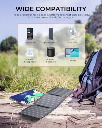 Panneau solaire BigBlue compatible avec smartphones powerbanks enceintes Bluetooth tablettes ventilateurs USB
