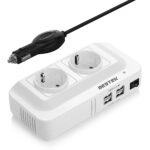 Convertisseur BESTEK 200W 12V 220V avec 4 USB et 2 prises EU - vue 1