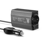 Convertisseur BESTEK 300W avec prise allume-cigare boîtier aluminium noir et prise secteur