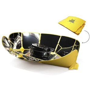 Cuiseur solaire Sungood Solar Brother jaune et noir avec réflecteurs paraboliques pliables