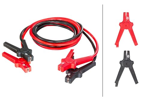 Détail technique des pinces crocodile isolées rouge et noire section câble 35mm²
