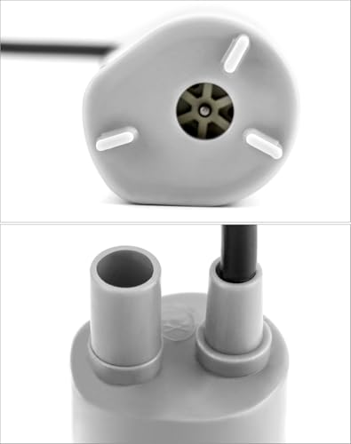 Vue détaillée base pompe QWORK avec rotor visible et double sortie eau