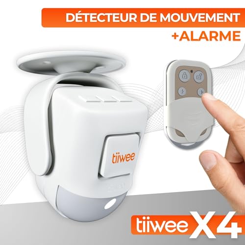Détecteur mouvement alarme Tiiwee X4 avec télécommande activation sirène 120 dB