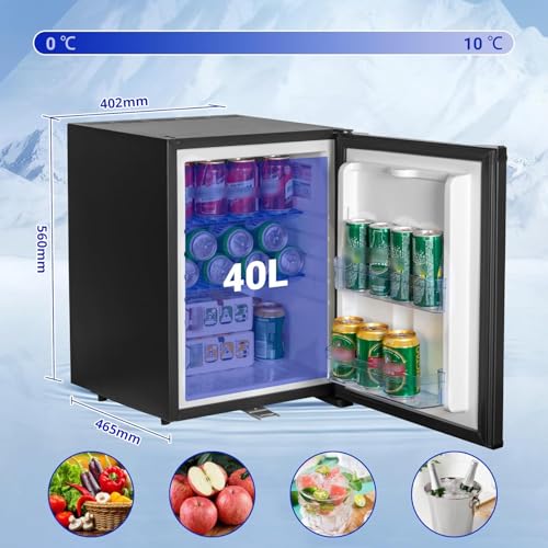 Schéma dimensions réfrigérateur SMETA 40L 402x465x560mm plage température 0-10°C