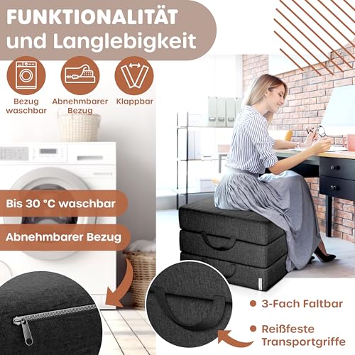 Housse amovible matelas KESSER lavable machine 30°C avec fermeture éclair et poignées transport