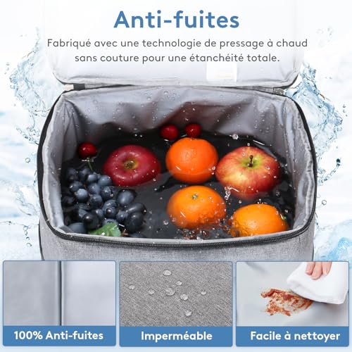 Démonstration étanchéité totale glacière avec fruits sous l'eau technologie thermosoudée