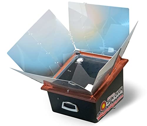 Four solaire Sun Oven avec réflecteurs métalliques ouverts et boîtier noir