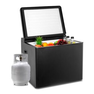 Réfrigérateur trimixte 40L noir avec bouteille de gaz pour camping-car
