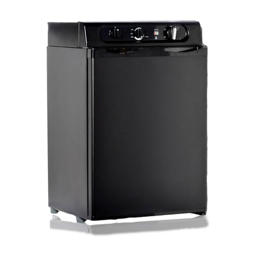 Réfrigérateur trimixte Techomey 60 litres noir avec panneau de contrôle supérieur pour camping-car