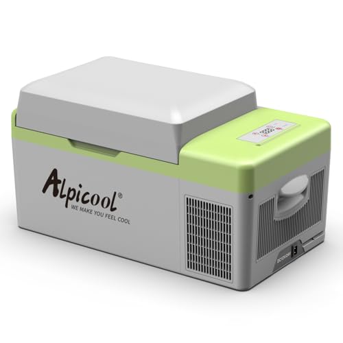 Glacière électrique à compression Alpicool Y20T 20 litres grise et verte avec écran digital