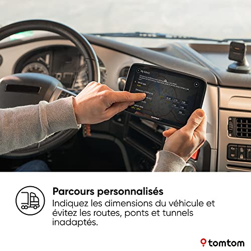 Configuration GPS TomTom parcours personnalisés dimensions véhicule poids lourd pont tunnel