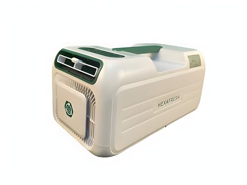 Vue latérale du climatiseur HEXAFRESH montrant sa conception compacte et portable