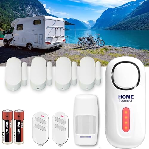 Kit alarme camping-car sans fil avec détecteurs ouverture mouvement télécommandes piles