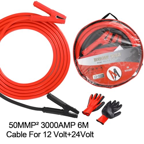 Kit complet câbles démarrage MAMIZO 6 mètres avec sac transport rond et gants protection