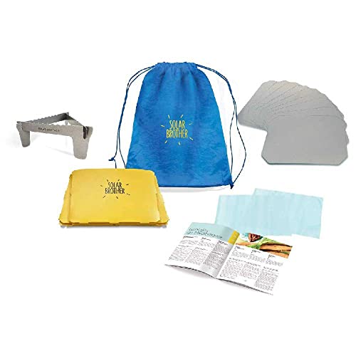 Kit complet cuiseur solaire Sungood avec sac bleu, réflecteur jaune, support et accessoires
