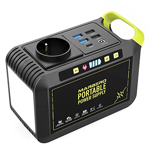 Station électrique portable MARBERO 88,8Wh avec prise 220V USB ports et poignée verte